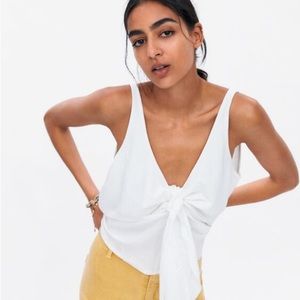 White Tie Front Blouse From Zara Size Small